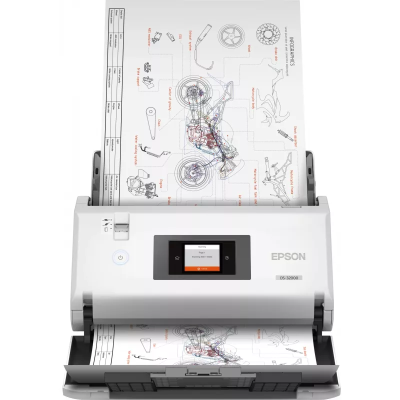 Escáner de alimentación Epson WorkForce DS-32000 600 x 600 DPI A3 blanco