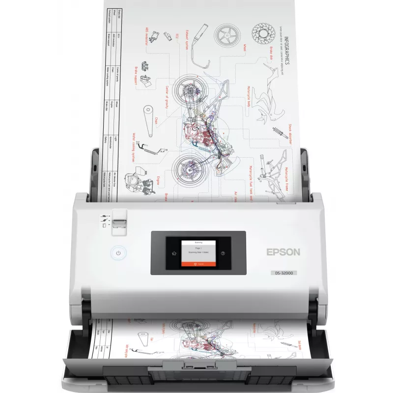 Escáner de alimentación Epson WorkForce DS-32000 600 x 600 DPI A3 blanco