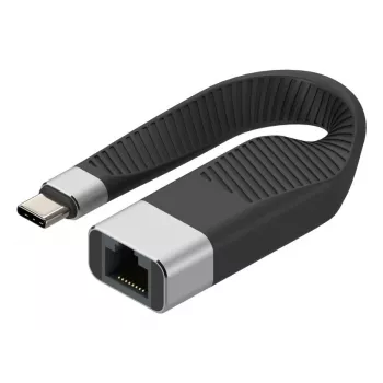 Techly ICOC USBC-RJ45 cable de red negro 0,144 m