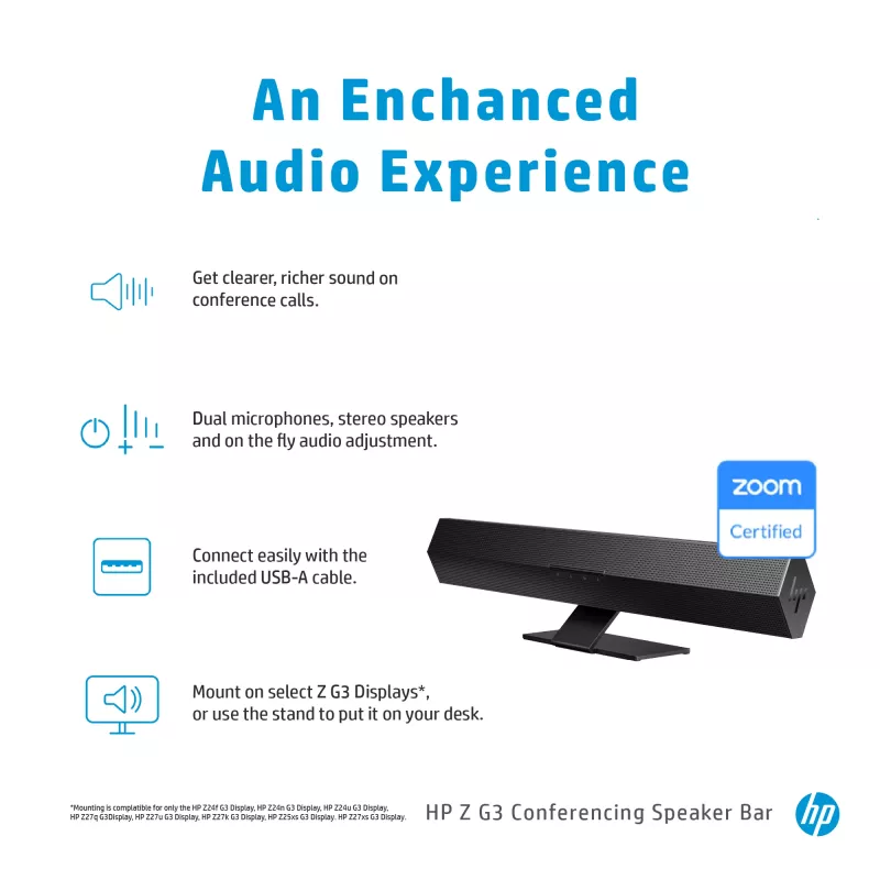 Z G3 sistema de conferencia con barra de sonido, negro