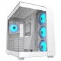 Caja PC semitorre Cougar FV150 ARGB Blanca — ATX/Micro-ATX/Mini-ITX, 3x120mm frontal, 1x120mm trasero, 2x3,5 inch + 2x2,5 inch bahías, USB 3.2 Gen1