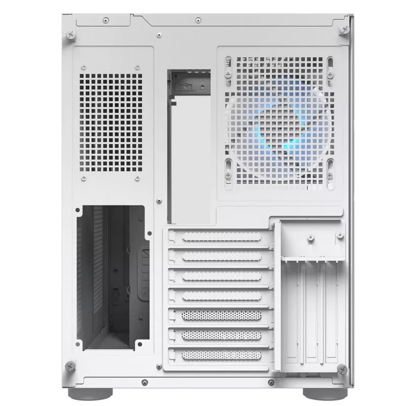 Caja PC semitorre Cougar FV150 ARGB Blanca — ATX/Micro-ATX/Mini-ITX, 3x120mm frontal, 1x120mm trasero, 2x3,5 inch + 2x2,5 inch bahías, USB 3.2 Gen1