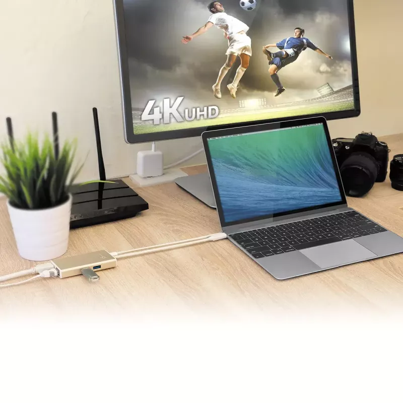 Adaptador múltiple USB Type-C j5create JCA374-N con cable 60W 4K