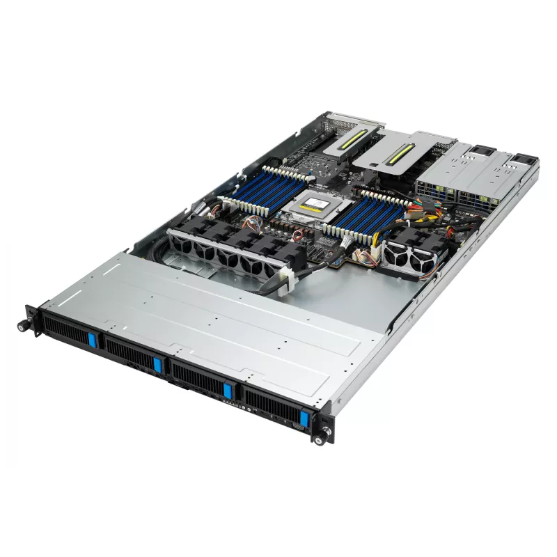 ASUS RS500A-E12-RS4U Socket SP5 rack (1U) negro, plata