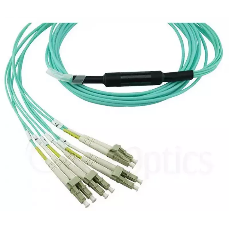 Cable de fibra óptica BlueOptics MC6709309-010-BO 10 m OM3 MPO a 4×LC (50 µm) aqua