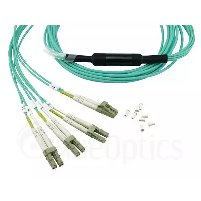 Cable de fibra óptica BlueOptics MC6709309-010-BO 10 m OM3 MPO a 4×LC (50 µm) aqua