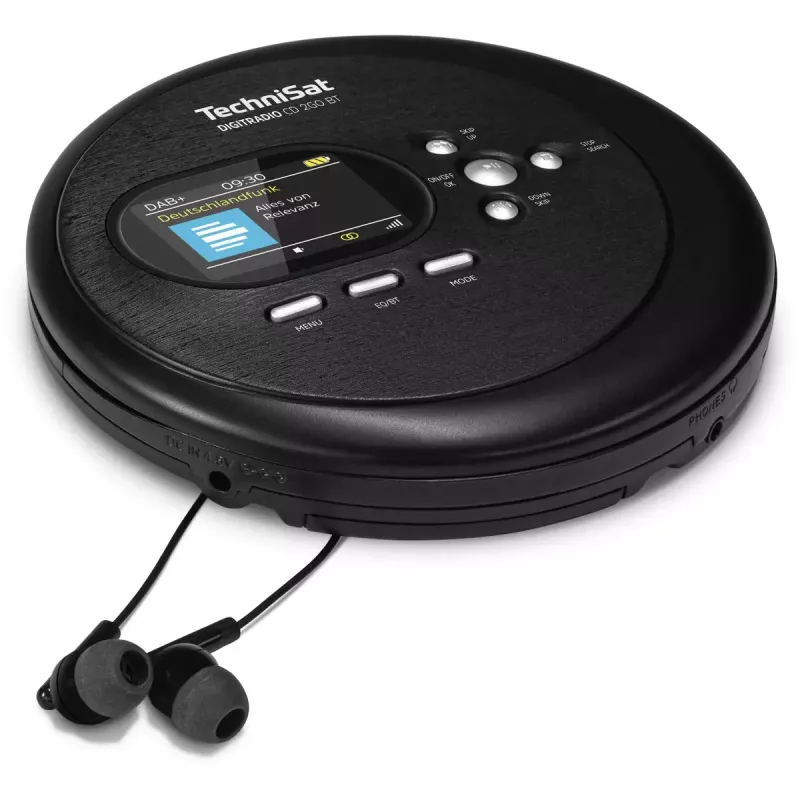 Reproductor de CD portátil TechniSat DIGITRADIO CD 2GO BT negro MP3 DAB+ FM