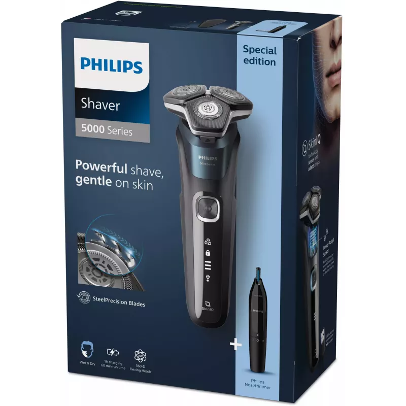 Afeitadora eléctrica Philips SHAVER Series 5000 S5889/11 Afeitadora en húmedo y en seco Afeitadora rotativa Cuchillas SteelPrecision