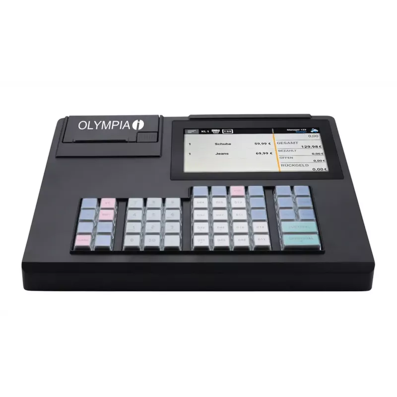 caja registradora Olympia K200 – impresora térmica directa, 10.000 PLUs, pantalla LED de 7 pulgadas