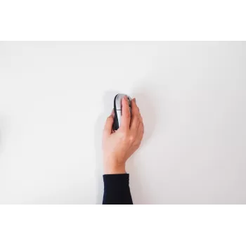 BakkerElkhuizen Grip Ratón inalámbrico, para diestros, diseño vertical, óptico, RF Wireless, 1600 DPI, Negro, Plata