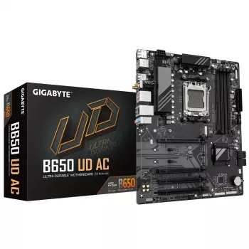 GIGABYTE B650 UD AC Placa base - CPUs AMD Ryzen 9000 Serie, VRM de 6+2+2 fases, hasta 8000MHz DDR5 (OC), 1xPCIe 5.0 + 2xPCIe 4.0 M.2, GbE LAN, WIFI 5, USB 3.2 Gen 2