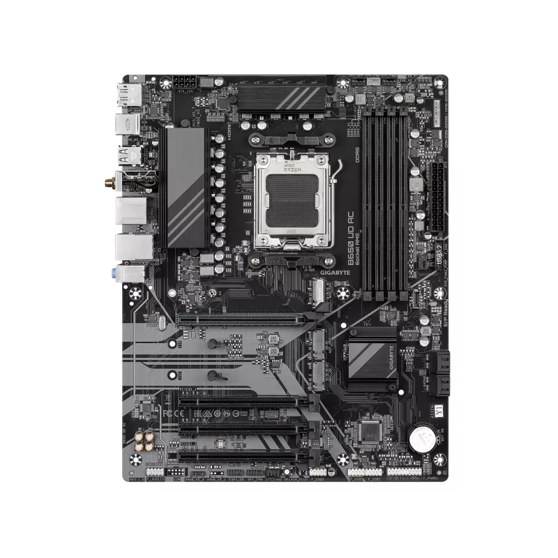 GIGABYTE B650 UD AC Placa base - CPUs AMD Ryzen 9000 Serie, VRM de 6+2+2 fases, hasta 8000MHz DDR5 (OC), 1xPCIe 5.0 + 2xPCIe 4.0 M.2, GbE LAN, WIFI 5, USB 3.2 Gen 2