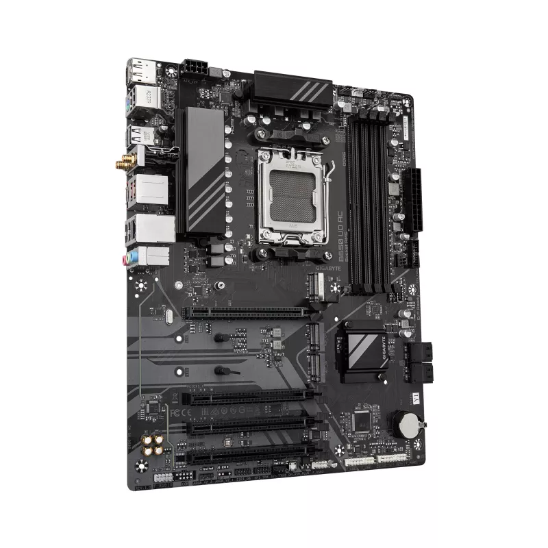 GIGABYTE B650 UD AC Placa base - CPUs AMD Ryzen 9000 Serie, VRM de 6+2+2 fases, hasta 8000MHz DDR5 (OC), 1xPCIe 5.0 + 2xPCIe 4.0 M.2, GbE LAN, WIFI 5, USB 3.2 Gen 2