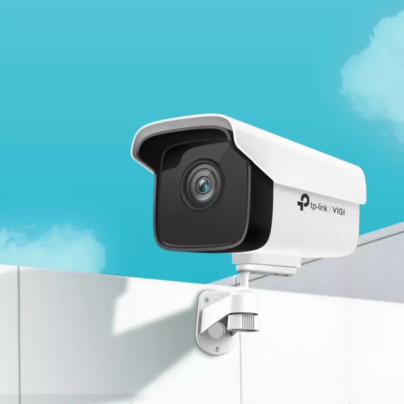 Cámara de seguridad IP TP-Link VIGI 3MP Cámara de red tipo bala para exteriores, 3 MP, 30 fps, visión nocturna 30 m, cableada, blanca