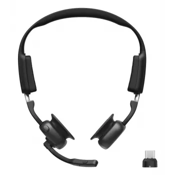 SHOKZ OpenMeet UC auriculares inalámbricos Bluetooth de conducción ósea para videoconferencia con adaptador USB-C