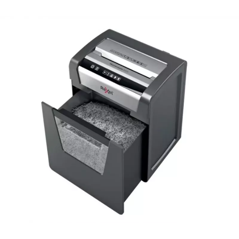 Rexel Momentum M510 Destructora de microcorte P5, microcorte, 2 x 15 mm, 23 L, 250 hojas, 58 dB, botones