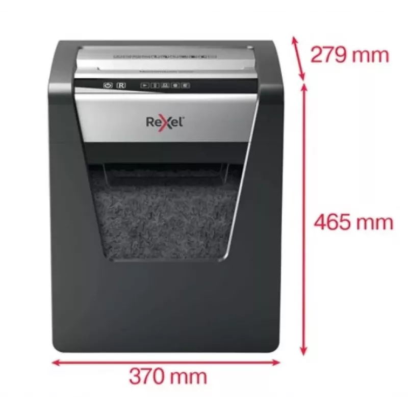 Rexel Momentum M510 Destructora de microcorte P5, microcorte, 2 x 15 mm, 23 L, 250 hojas, 58 dB, botones