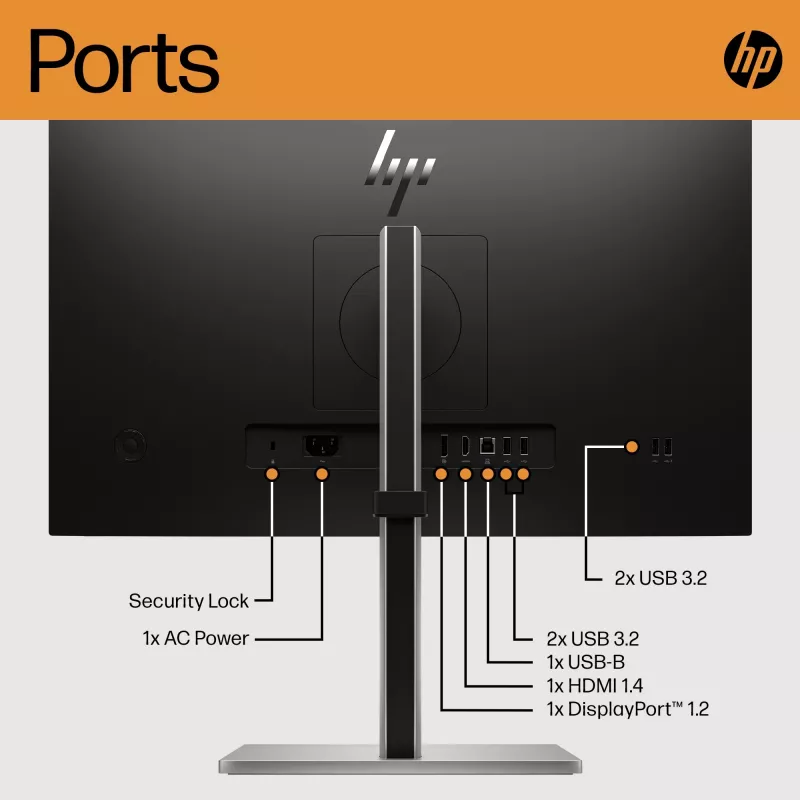 Monitor HP E24 G5 FHD sin PVC, 60,5 cm (23,8