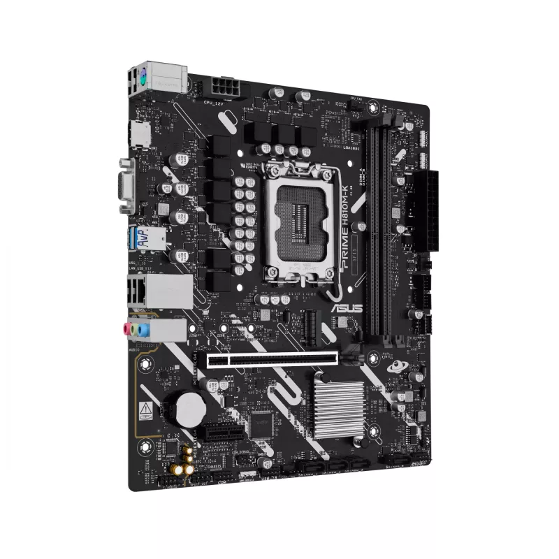 Placa base ASUS PRIME H810M-K — Intel H810, LGA 1851 (Socket V1), micro ATX, DDR5, hasta 128 GB, M.2 y SATA III, Gigabit Ethernet