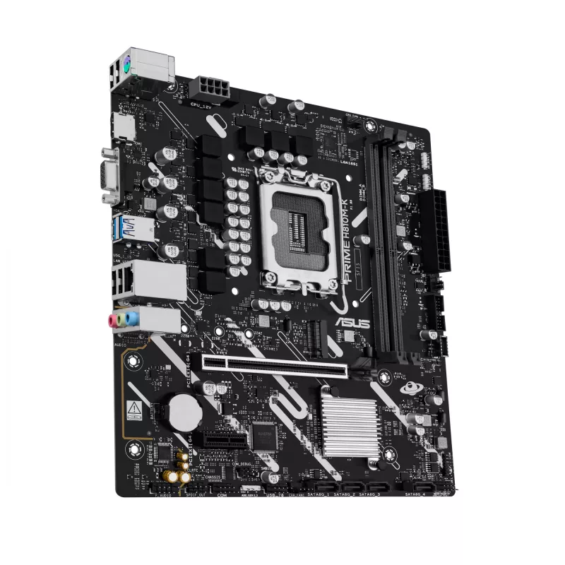 Placa base ASUS PRIME H810M-K — Intel H810, LGA 1851 (Socket V1), micro ATX, DDR5, hasta 128 GB, M.2 y SATA III, Gigabit Ethernet