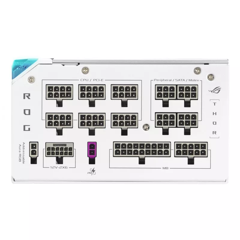 Fuente de alimentación ASUS ROG THOR-1200P3-WHITE-GAMING 1200 W ATX 20+4-Pin, 80 PLUS Platinum, blanca