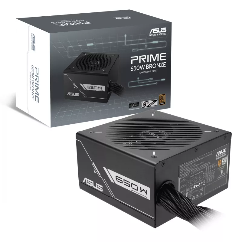 Fuente de alimentación ASUS Prime 650W ATX 20+4-Pin, 80 PLUS Bronze, negra, ventilador de 13,5 cm
