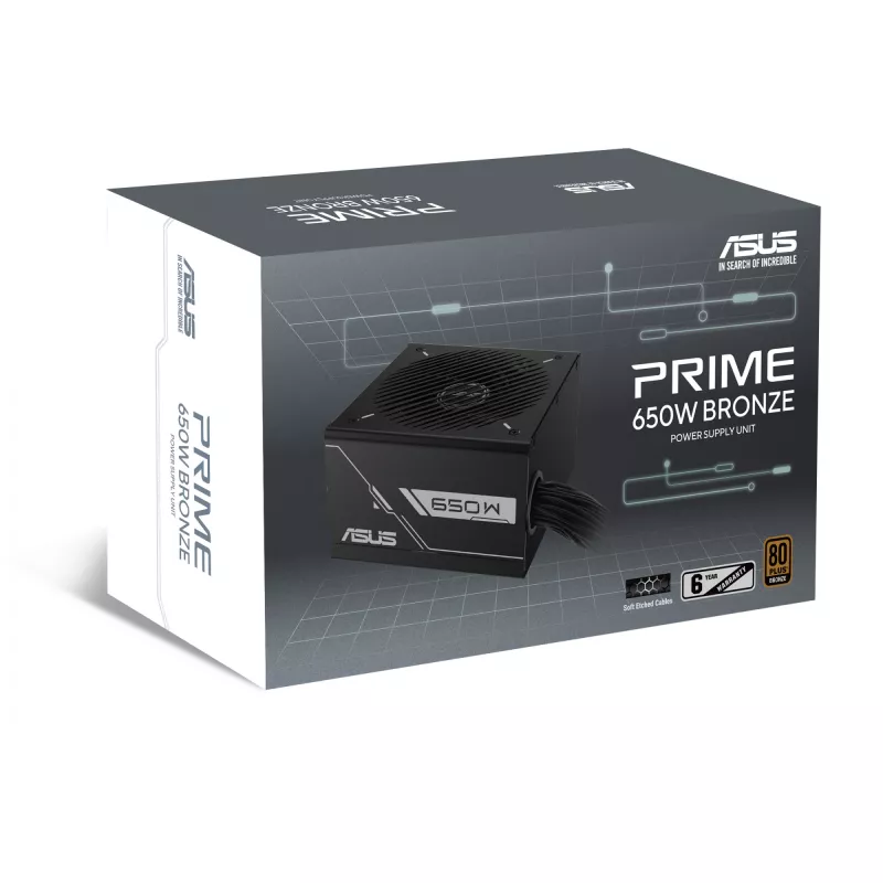 Fuente de alimentación ASUS Prime 650W ATX 20+4-Pin, 80 PLUS Bronze, negra, ventilador de 13,5 cm