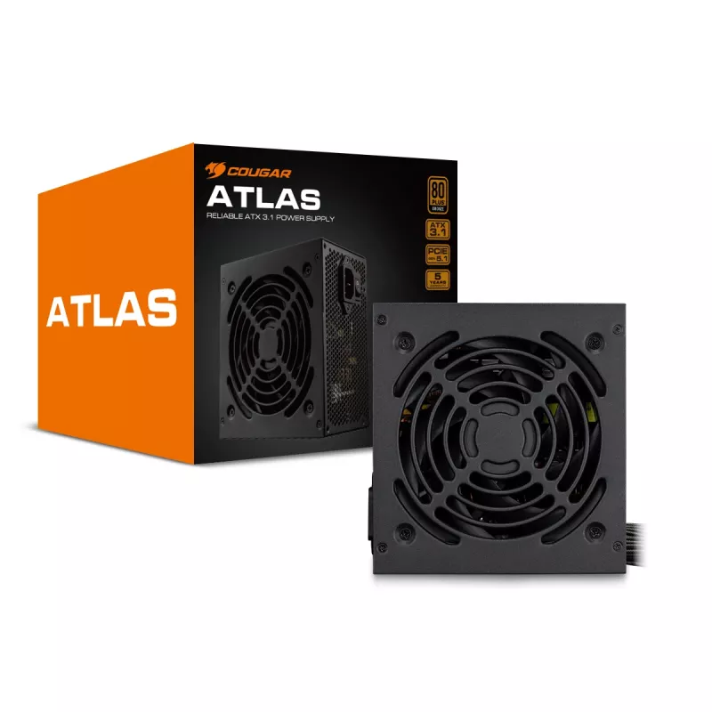 Fuente de alimentación Cougar ATLAS 650W ATX3.1 80 PLUS Bronze, 24-Pin-ATX, ventilador de 120 mm, negra