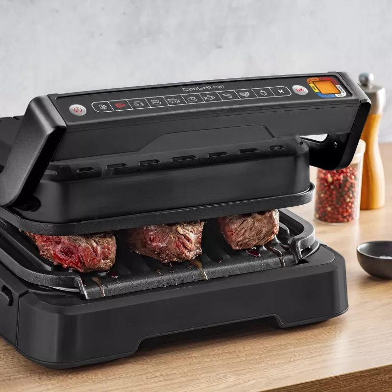 Parrilla de contacto Tefal OptiGrill 2in1 GC7728 2100W negra