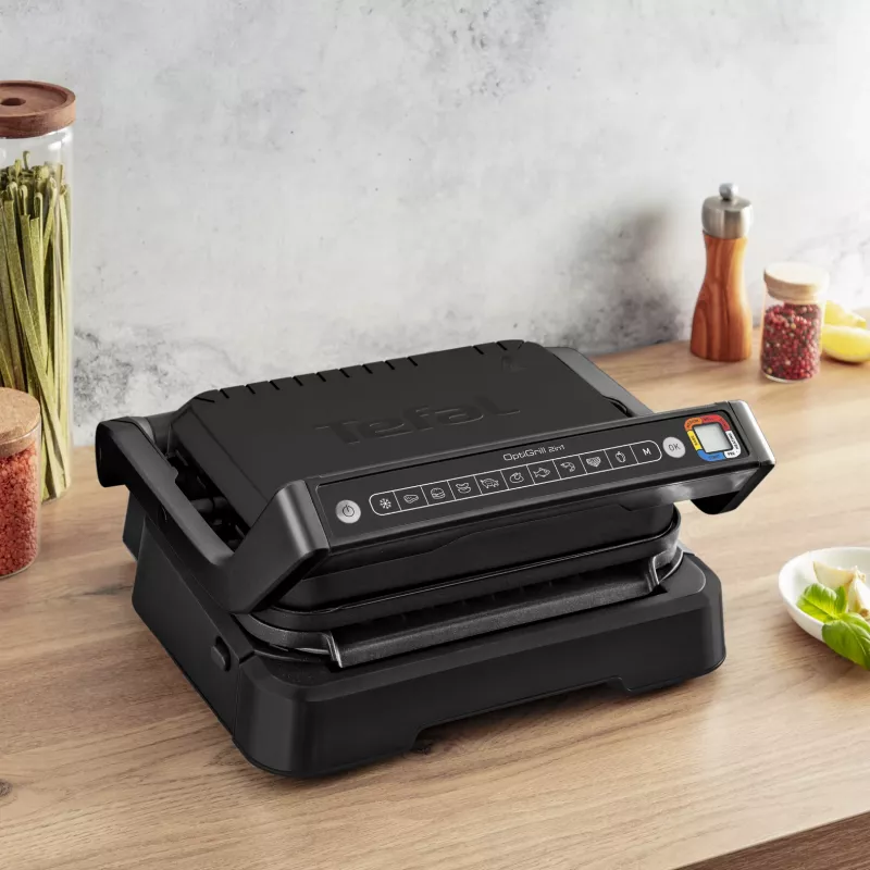 Parrilla de contacto Tefal OptiGrill 2in1 GC7728 2100W negra