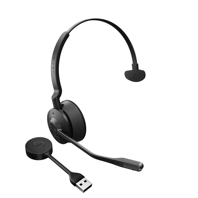 Jabra Engage 55 - USB-A UC mono, EMEA/APAC, inalámbrico, oficina/call center, 57 g, auricular, negro, titanio