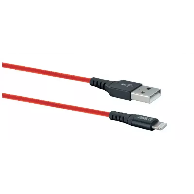 Cable USB-A a Lightning para móvil SCHWAIGER LPRO410 501, USB 2.0, 1,2 m, rojo