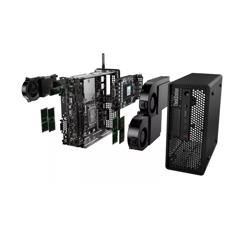 Lenovo ThinkStation P3 Ultra SFF Intel® Core™ i5 i5-14600 32 GB DDR5-SDRAM 1 TB SSD NVIDIA RTX A400 Windows 11 Pro Mini Tower Estación de trabajo negro
