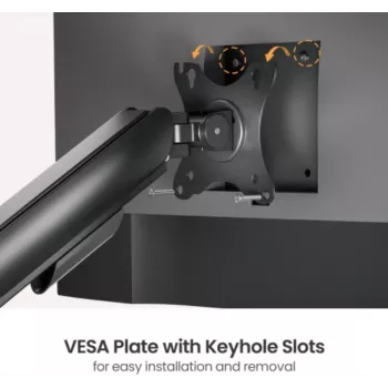 Soporte de monitor con pistón de gas eSTUFF GLB227012, regulable en altura, compatible con VESA