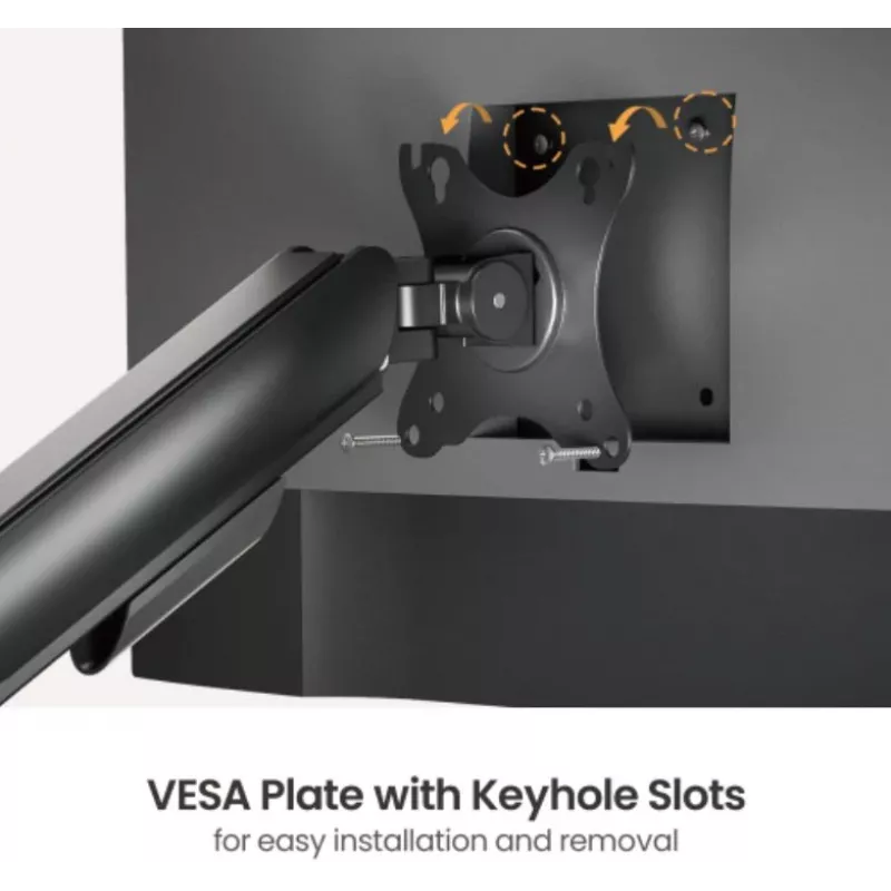 Soporte de monitor con pistón de gas eSTUFF GLB227012, regulable en altura, compatible con VESA