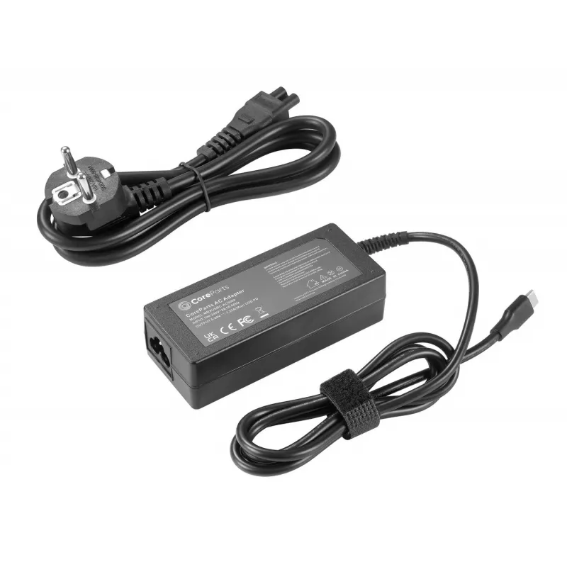 Fuente de alimentación/inversor CoreParts MBXUSBC-AC0009 interior 65 W negro