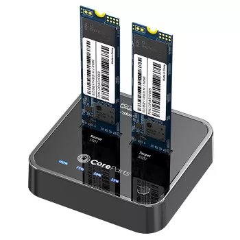 CoreParts MS-CLONER-NVME Estación de acoplamiento para unidades de almacenamiento USB 3.2 Gen 2 (3.1 Gen 2) Type-C negro