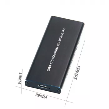CoreParts MSUB8001 Carcasa de almacenamiento Carcasa SSD Negro M.2