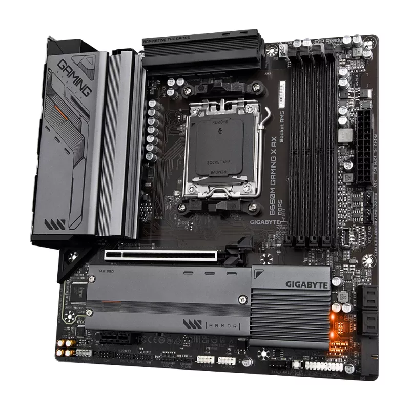 Placa base GIGABYTE B650M GAMING X AX — AMD B650, socket AM5, Micro ATX, DDR5, 4 DIMM, 2x M.2, Wi‑Fi 6E, 2.5GbE