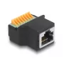 Adaptador DeLOCK de conector hembra RJ45 a regleta de bornes Negro Verde 1 ud.