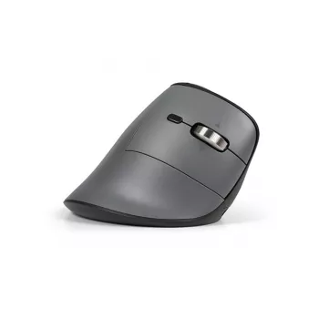 Ratón BakkerElkhuizen FastForward Pro, diestro, diseño vertical, óptico, RF Wireless + Bluetooth + USB Type-C, 5000 DPI, Negro, Gris