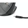 Ratón BakkerElkhuizen FastForward Pro, diestro, diseño vertical, óptico, RF Wireless + Bluetooth + USB Type-C, 5000 DPI, Negro, Gris