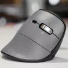 Ratón BakkerElkhuizen FastForward Pro, diestro, diseño vertical, óptico, RF Wireless + Bluetooth + USB Type-C, 5000 DPI, Negro, Gris