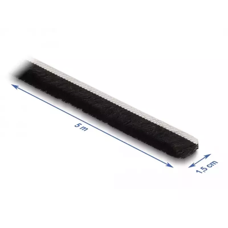 Guía de cepillo autoadhesiva DeLOCK 15 mm longitud 5 m negra