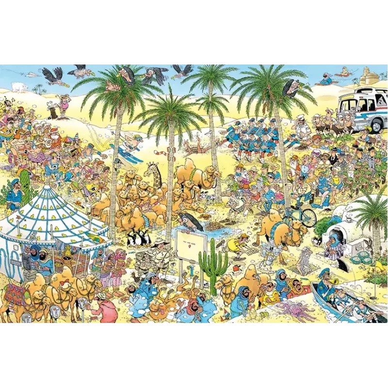 Puzle Jumbo Jan van Haasteren Die Oase — 1500 piezas, 900×600 mm