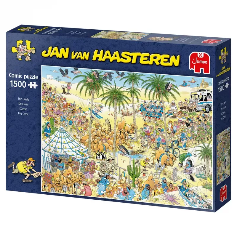 Puzle Jumbo Jan van Haasteren Die Oase — 1500 piezas, 900×600 mm