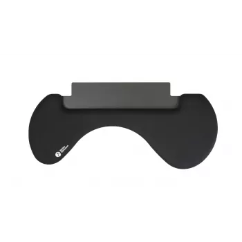 BakkerElkhuizen ErgoSlider+ reposabrazos asimétrico, negro, gris oscuro, amarillo, aglomerado, plástico, poliuretano (PU), acero, fijación por pinza, Taiwán, 310 mm, 665 mm