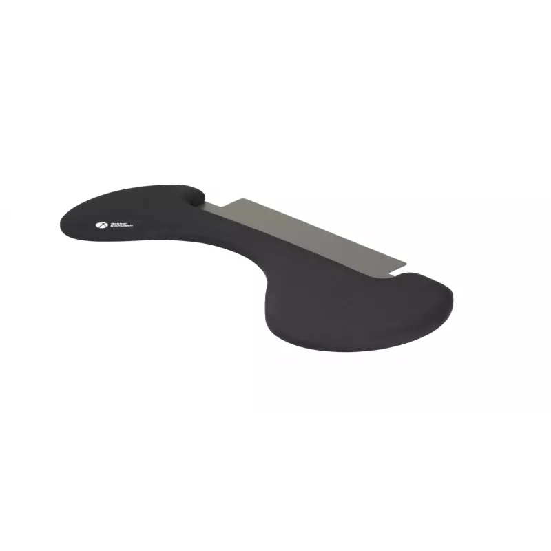 BakkerElkhuizen ErgoSlider+ reposabrazos asimétrico, negro, gris oscuro, amarillo, aglomerado, plástico, poliuretano (PU), acero, fijación por pinza, Taiwán, 310 mm, 665 mm