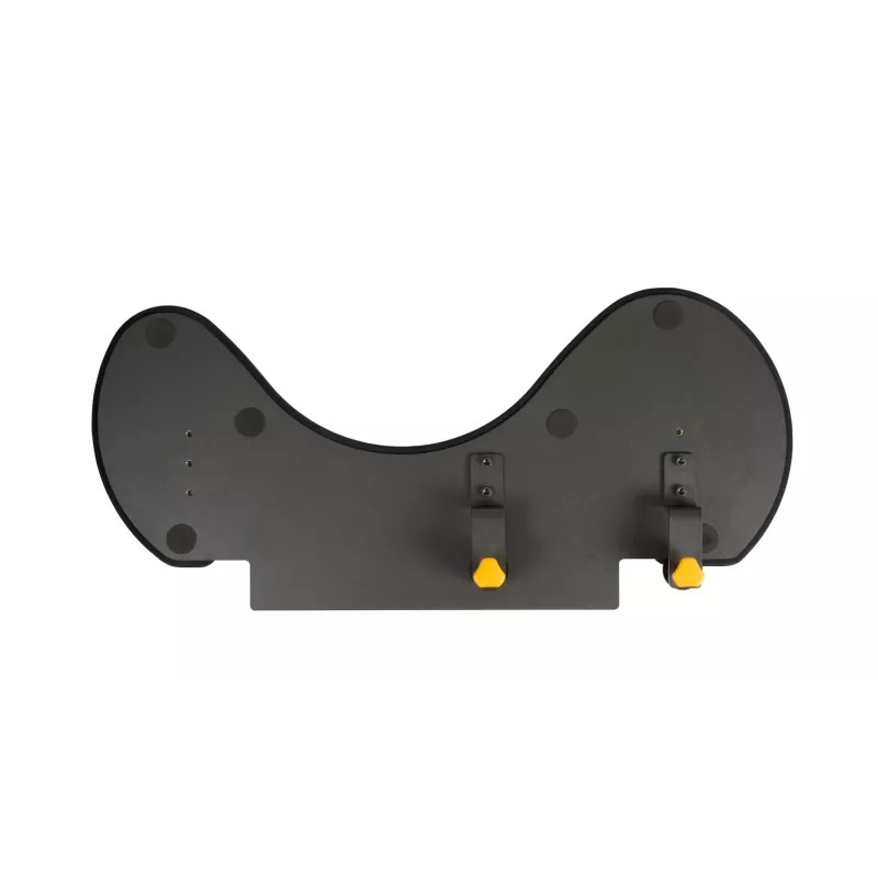 BakkerElkhuizen ErgoSlider+ reposabrazos asimétrico, negro, gris oscuro, amarillo, aglomerado, plástico, poliuretano (PU), acero, fijación por pinza, Taiwán, 310 mm, 665 mm