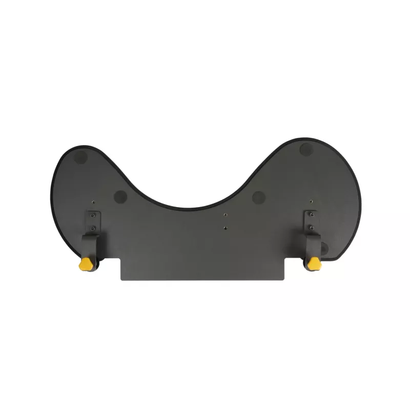 BakkerElkhuizen ErgoSlider+ reposabrazos asimétrico, negro, gris oscuro, amarillo, aglomerado, plástico, poliuretano (PU), acero, fijación por pinza, Taiwán, 310 mm, 665 mm
